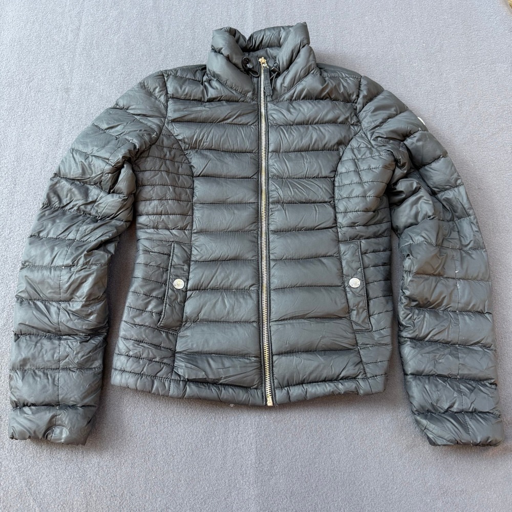 Abercrombie & Fitch Down Series Puffer Jacket Womens XS Black Quilted Full Zip